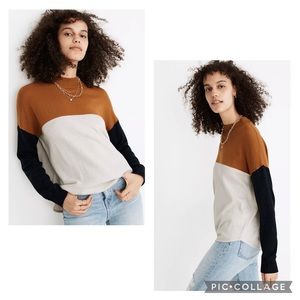 Madewell Colorblock “Ashbury” Mockneck Sweater
